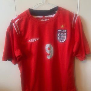 Red England Soccer Jersey - Wayne Rooney
